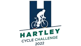 Logo for Hartley Cycle Challenge 2022 featuring a cyclist silhouette.