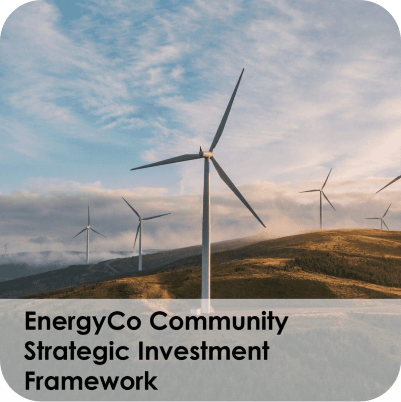 Wind turbines on rolling grassy hills