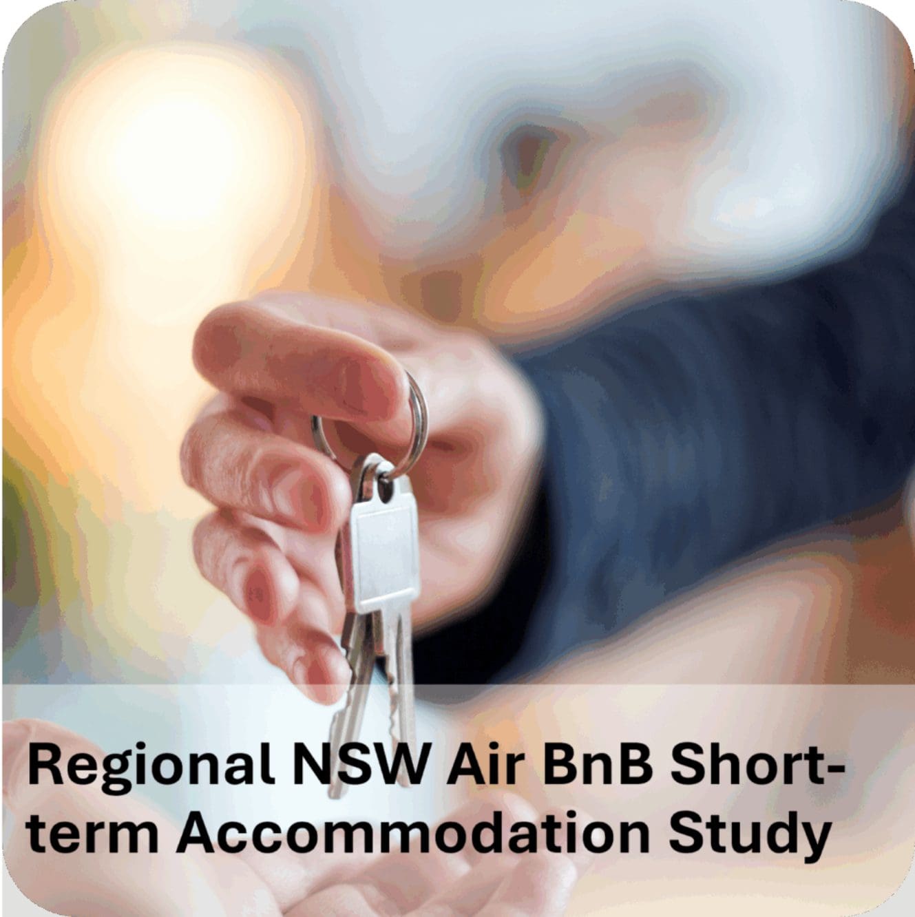 Regional NSW Airbnb study hand holding keys