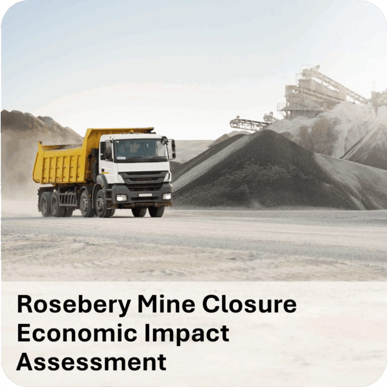 Dump truck at mine closure stockpiles