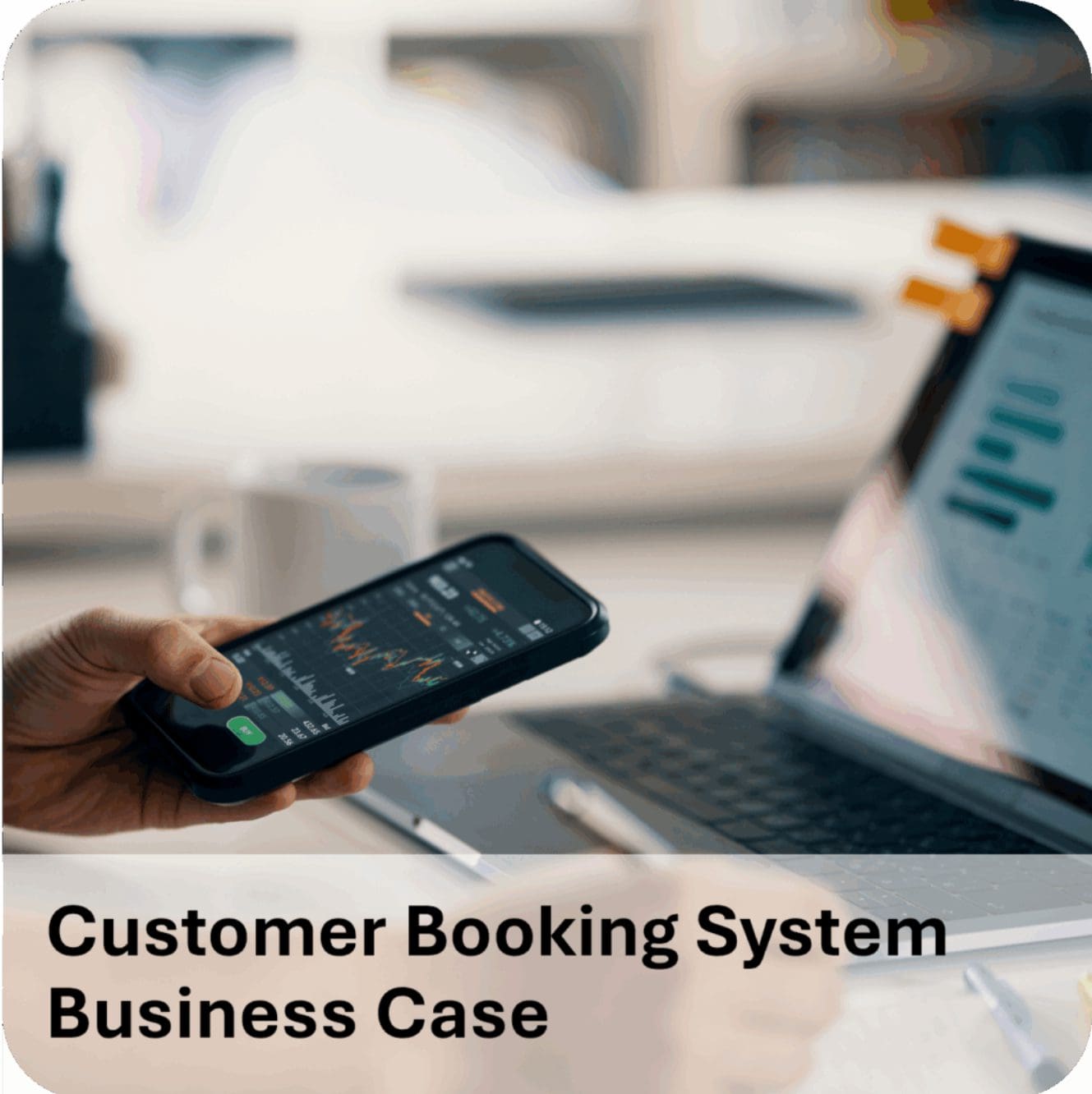 Person viewing booking analytics on smartphone