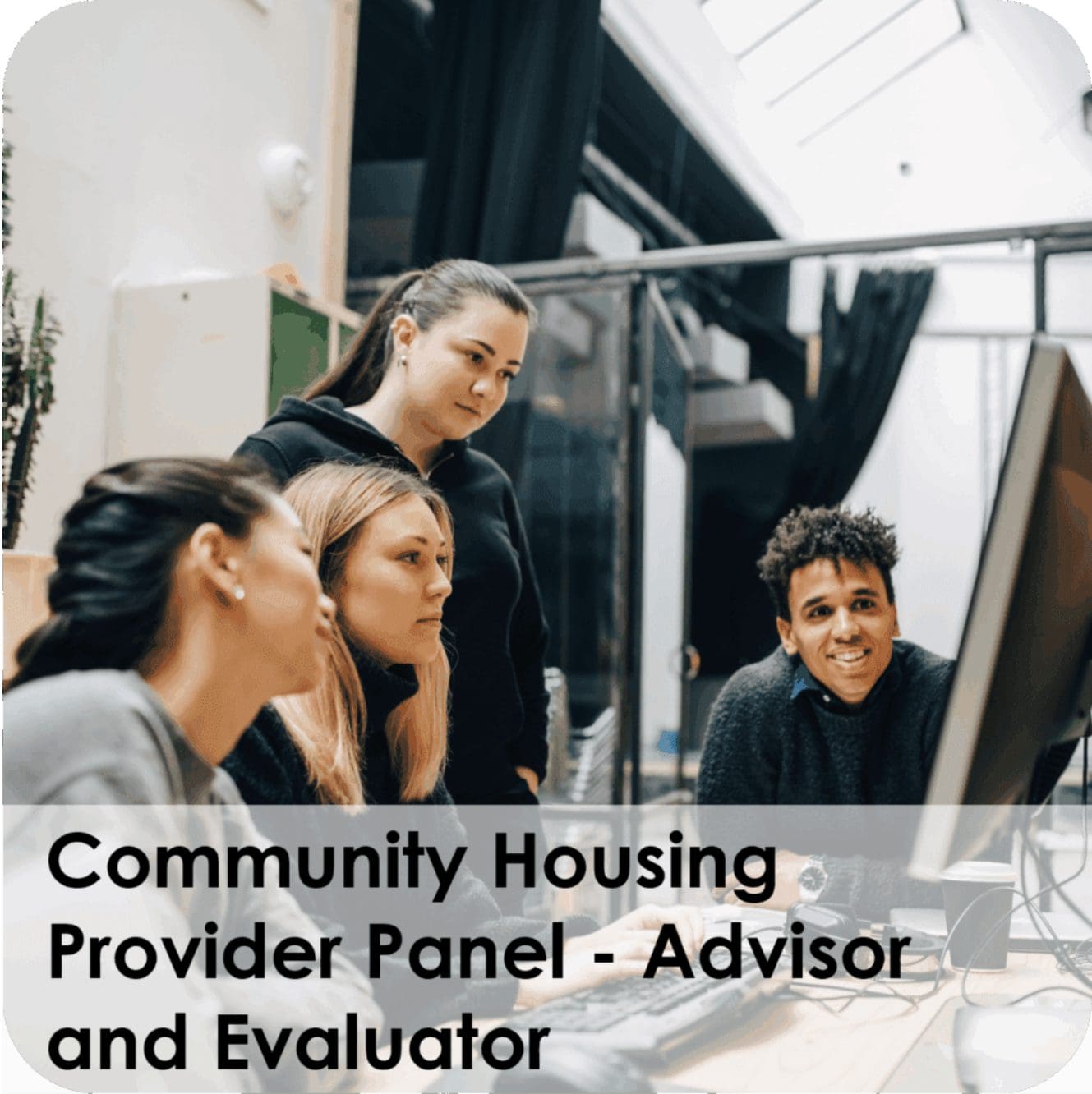 Community housing provider panel at computer