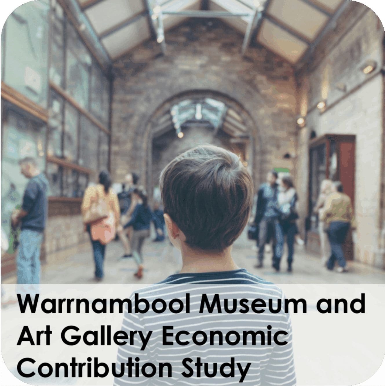 Visitor viewing gallery corridor with arched ceiling