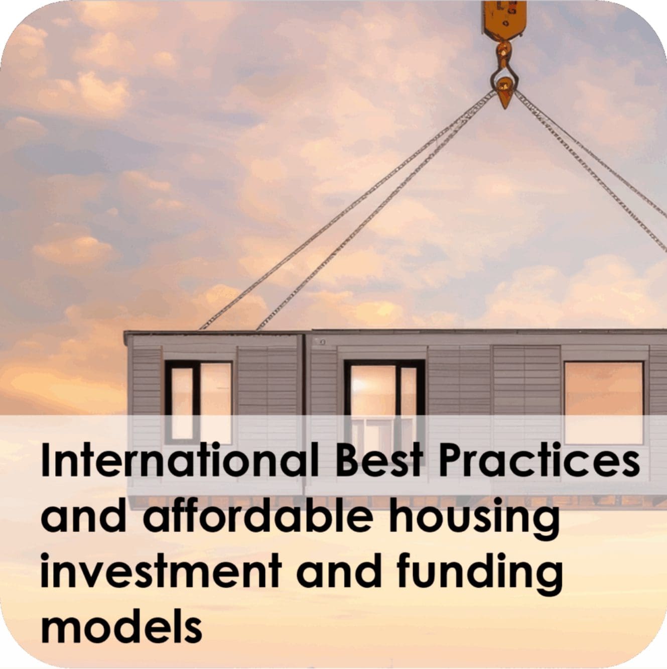 Crane lifting modular affordable housing unit