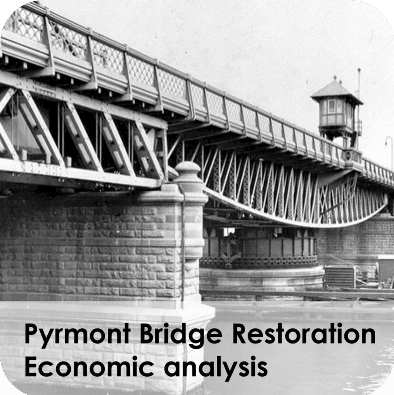 Historic Pyrmont Bridge with iron truss and tower