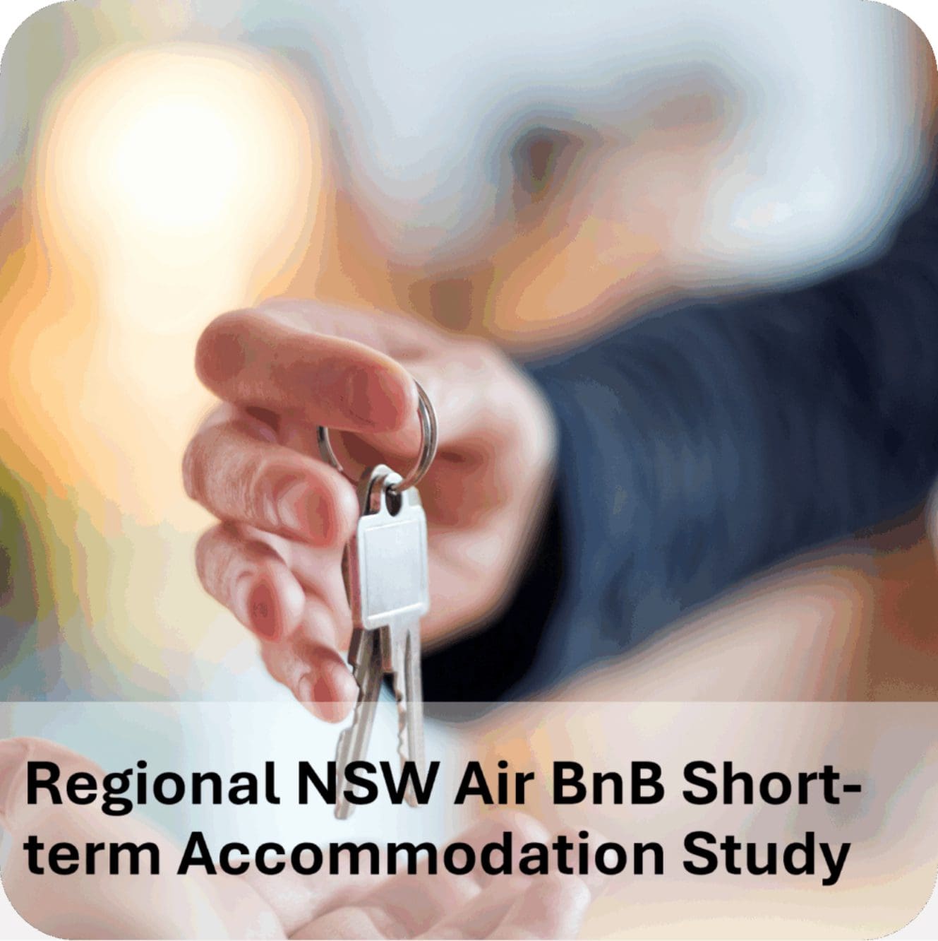 Person handing keys for short-term rental