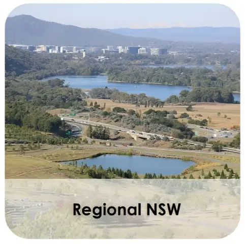 Regional NSW lakes and highway view